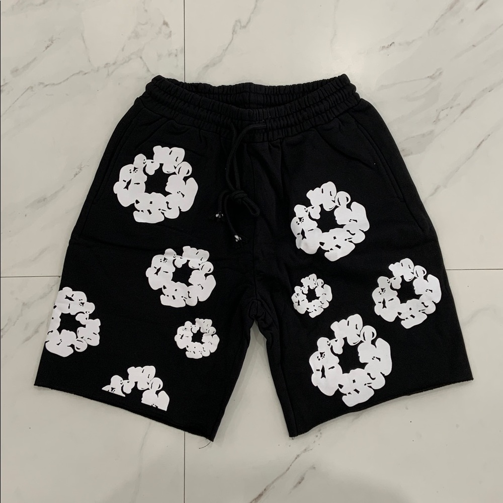 Denim Tears Black Shorts The Cotton Wreath Flared Mens Size Large